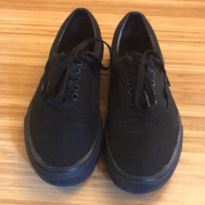 Vans black lace up canvas shoes